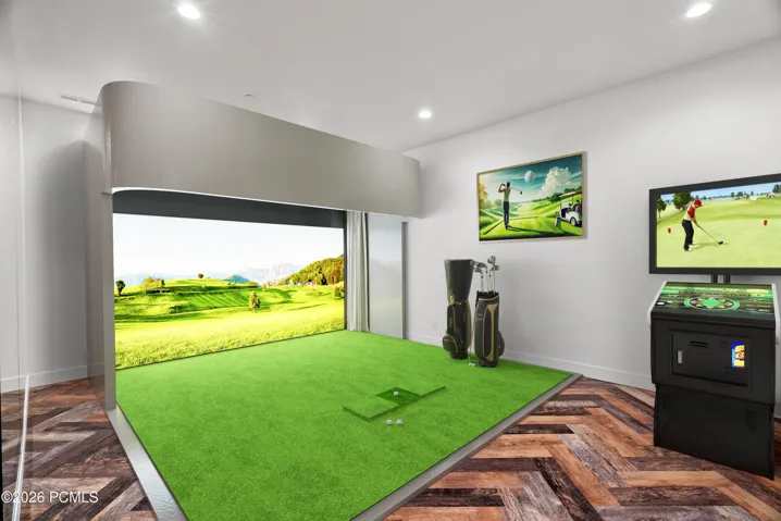 Golf Simulator Virtually Staged