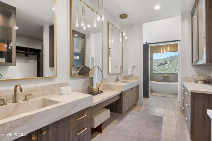Expansive Bath with Tub and Walk In Shower