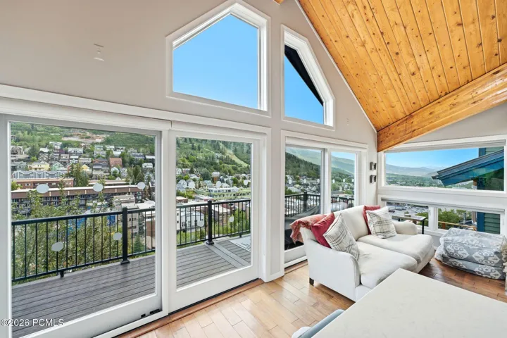 Kitchen and Great Room of Upper Unit with Massive Mountain Views including down valley, up valley and SKI trails!