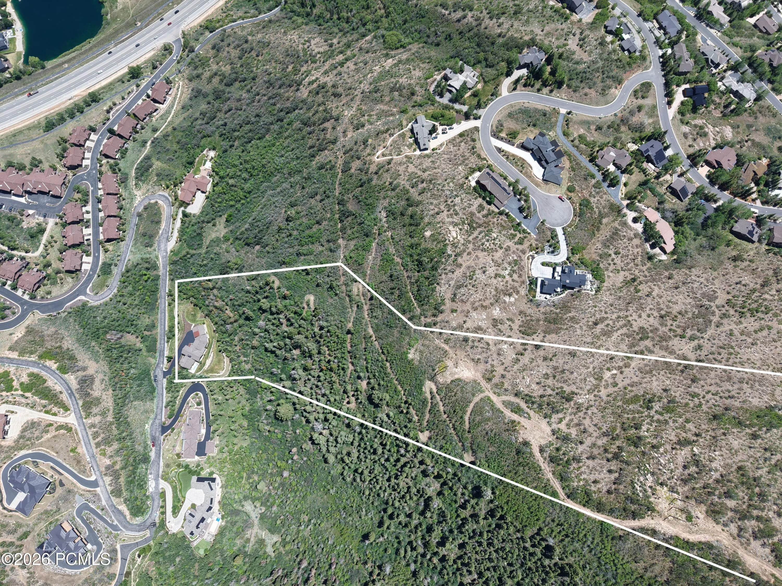 Estimated property lines showing the trail on the property.