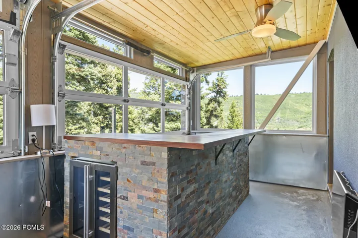 Porch with custom bar/desk