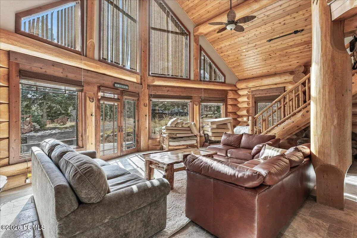Great Room with floor to ceiling windows for natural light