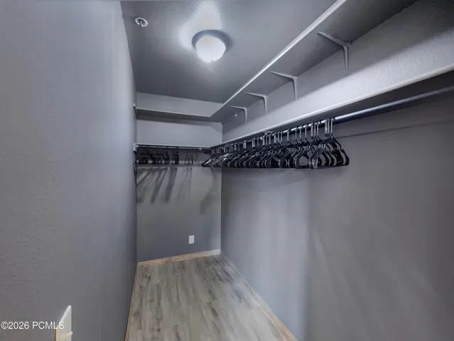 Newly refreshed walk in closet