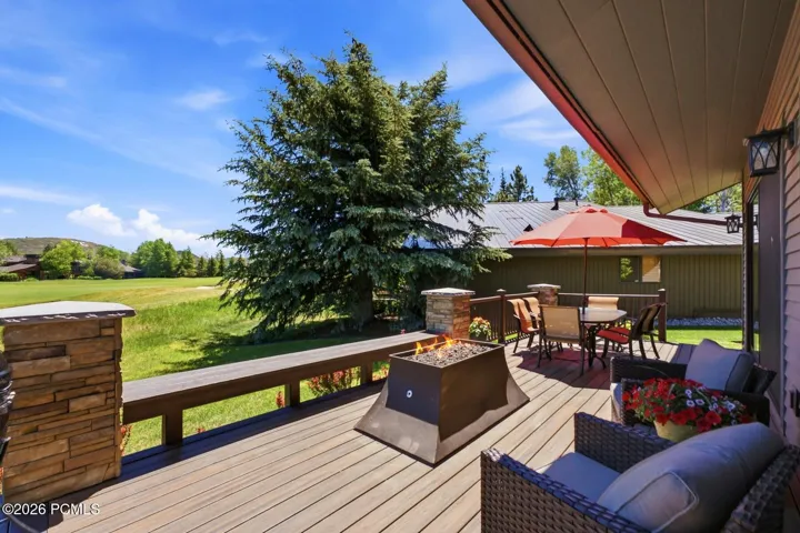Firepit and 13th fairway view