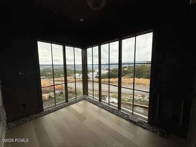 Incredible views from the Owner's retreat offering broad panoramic scenery and decorative stone accents