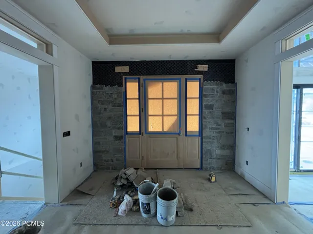 Entrance foyer featuring beautiful stone