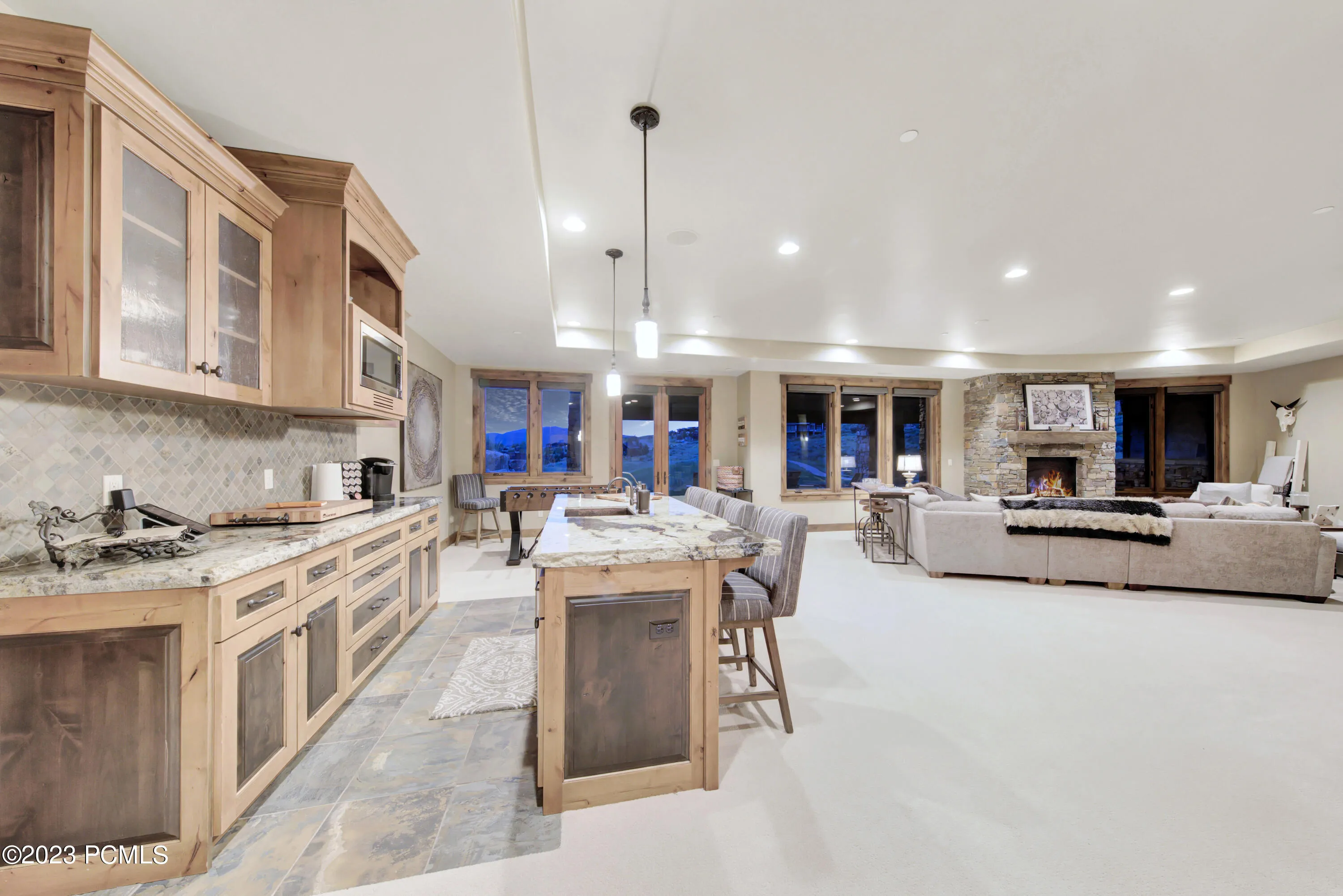 Wet bar/island in lower level game room