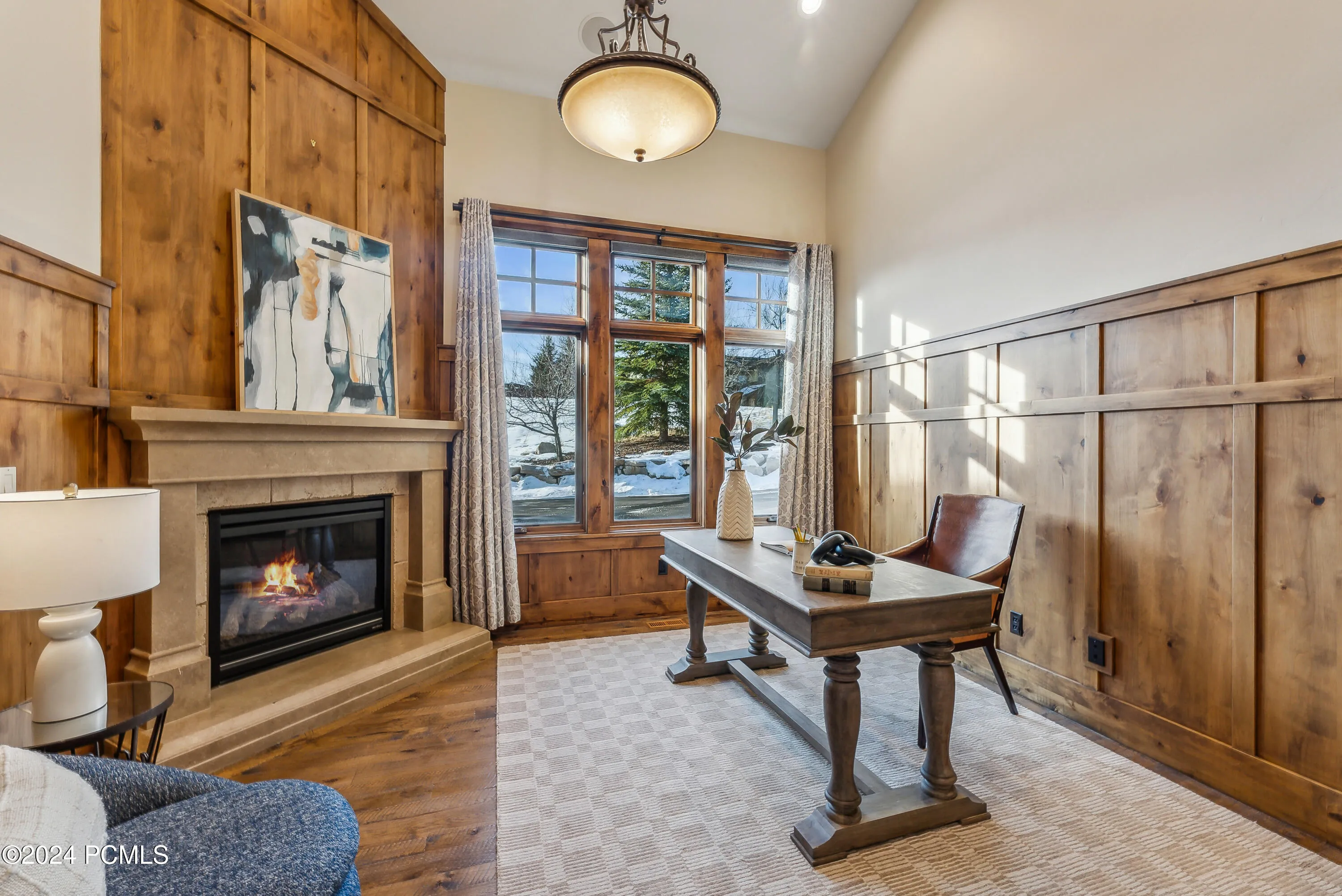 Main Level Office With Gas Fireplace