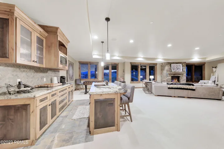 Wet bar/island in lower level game room