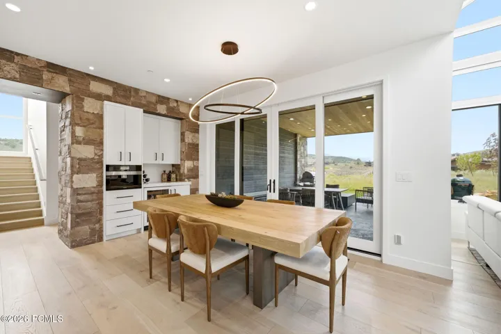 Open dining / kitchen / patio