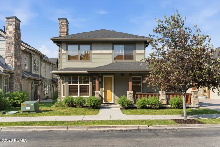 Fox Point at Redstone townhome exterior — well-maintained community with two-car garages, heated driveway, and HOA snow removal, minutes to I-80 and Park City School District.
