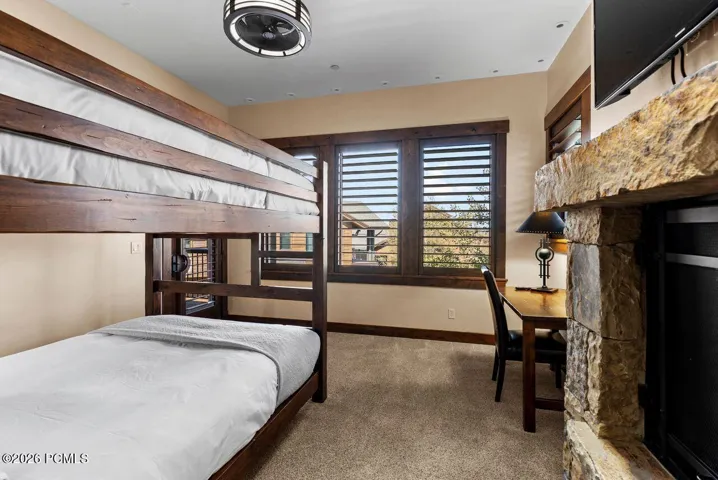 Bunk Bedroom with Fireplace