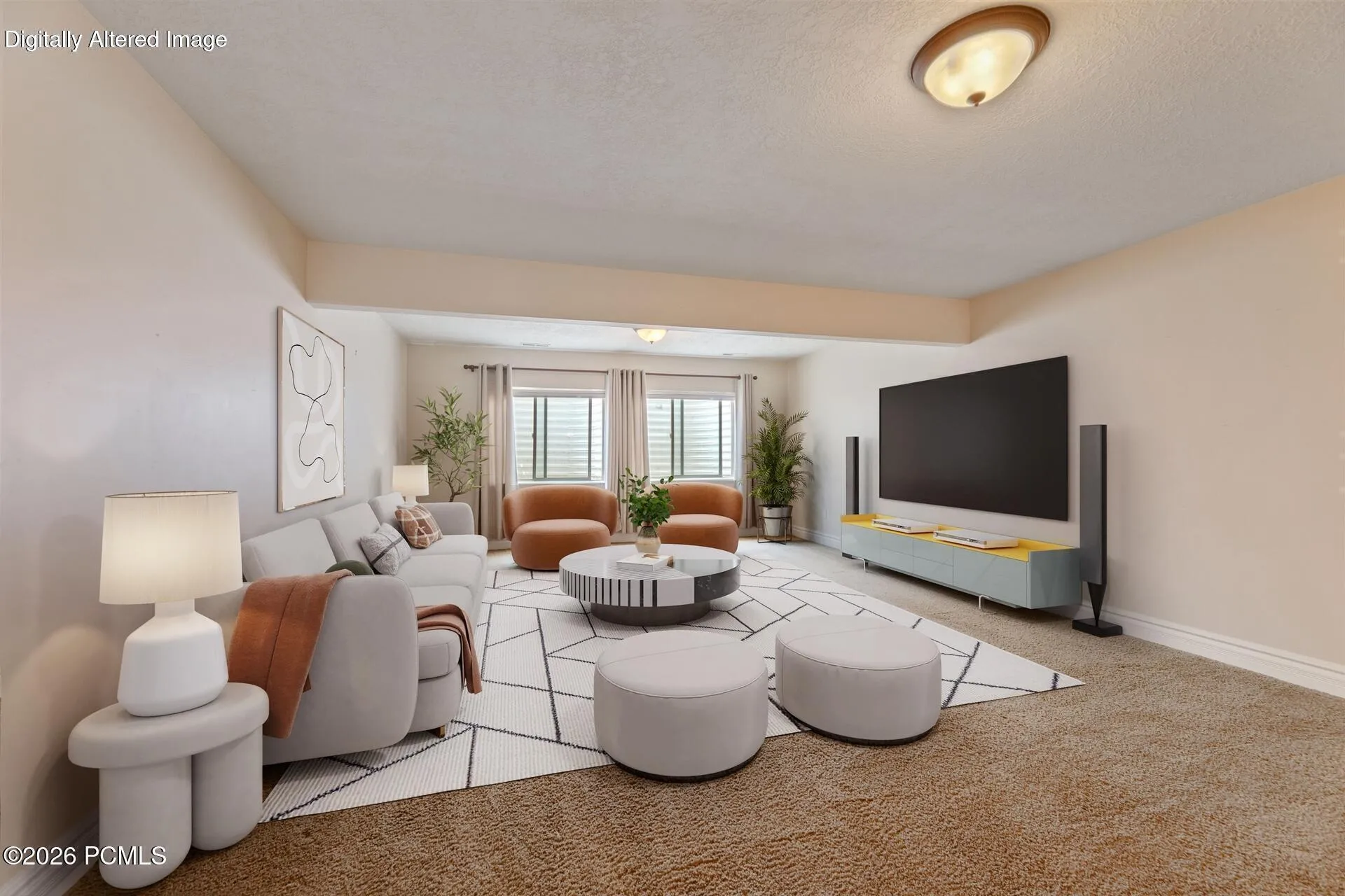 Virtually Staged Family Room