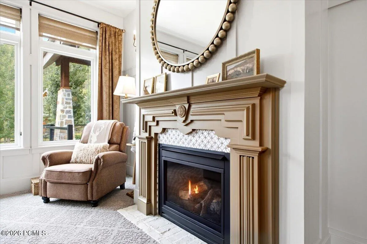 Owner's suite bedroom fireplace