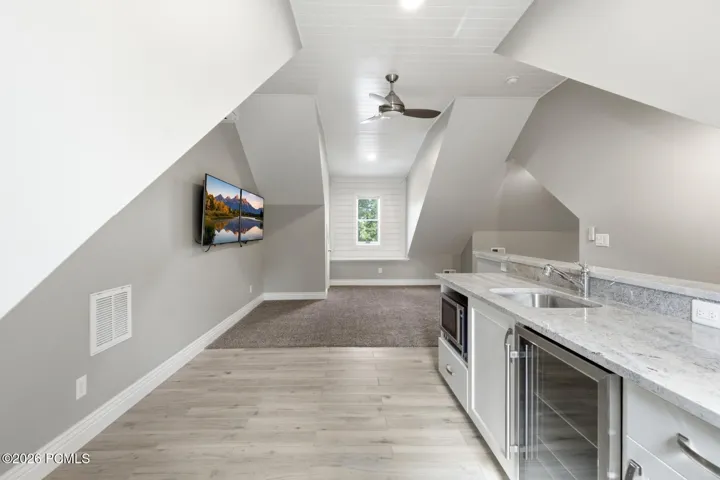 Equipped with Beverage Fridge and Microwave, it's a perfect Office or Fun Zone