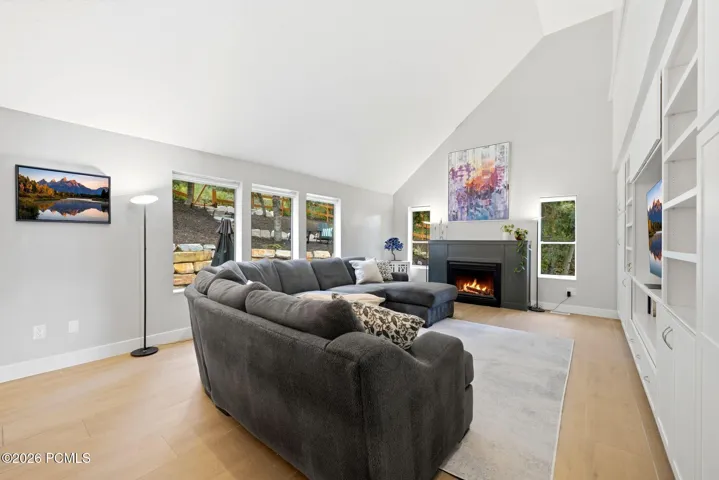 Spacious and inviting family room with vaulted ceiling