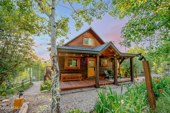 Front porch with perrenial garden view.