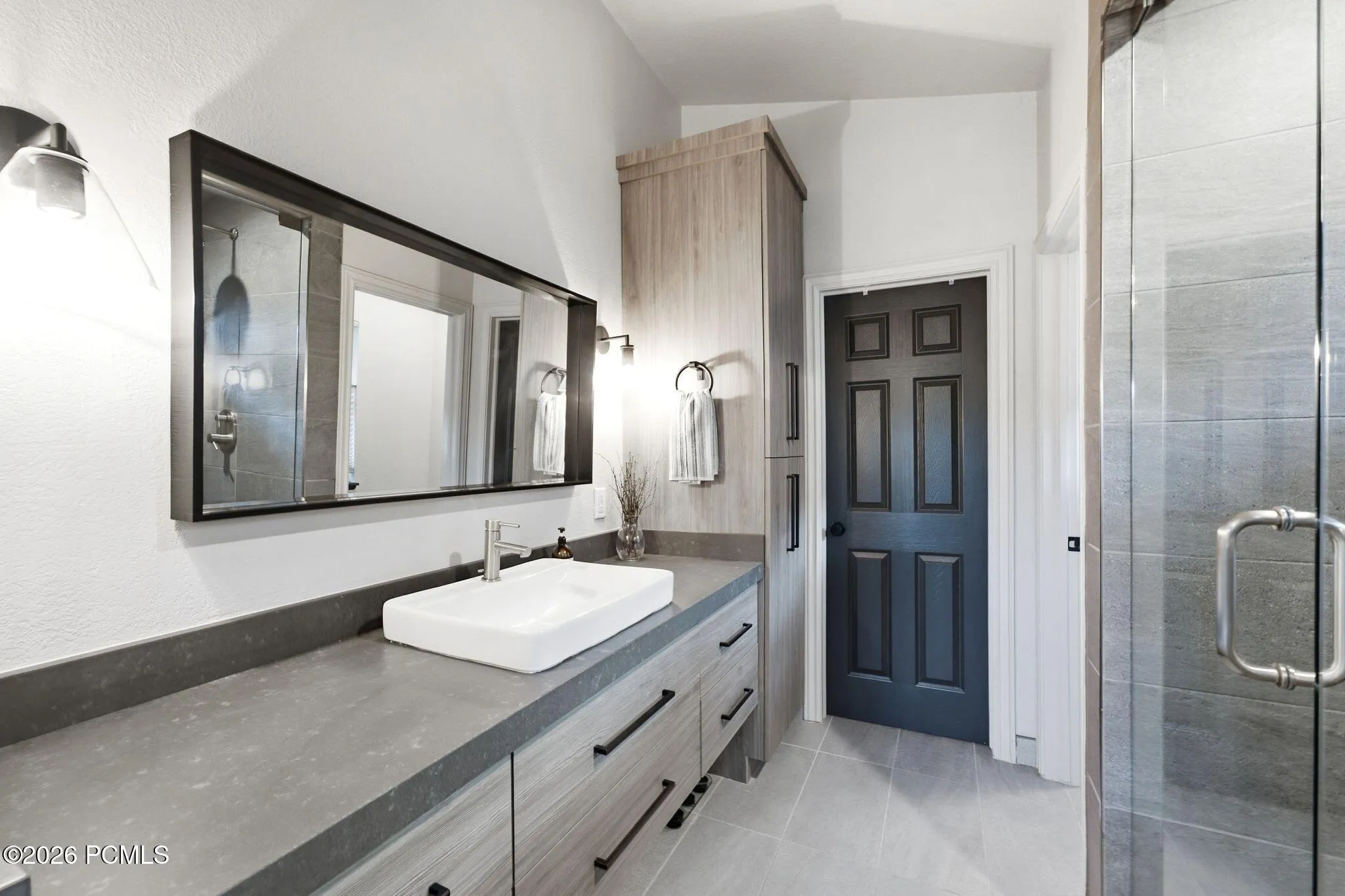 Remodeled master bath with steam shower