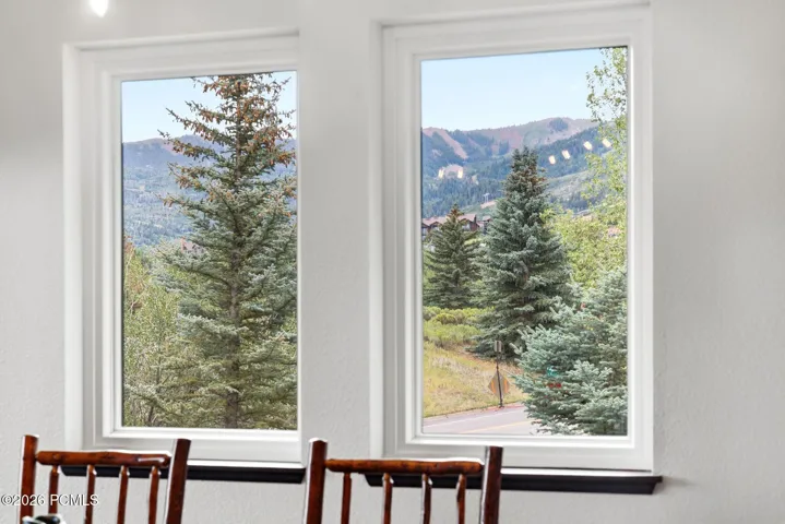 Ski resort views from the dining area