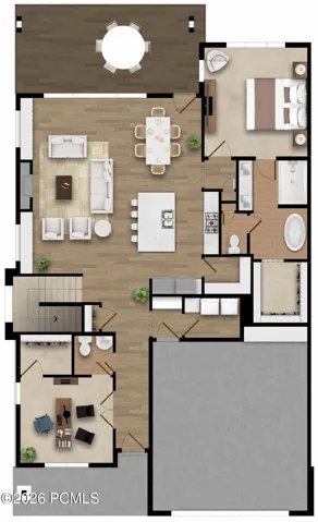 POWDER BATH IS A 3/4 BATH