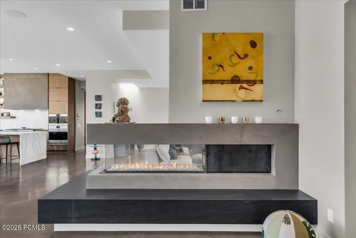 Custom Three- Sided Fireplace