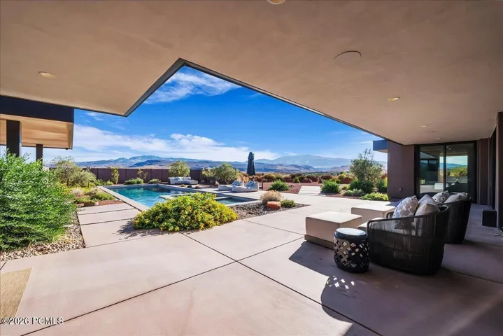 Shaded patio off of the main living area to the south
