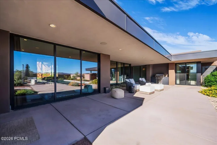 Shaded patio off of the main living area to the south