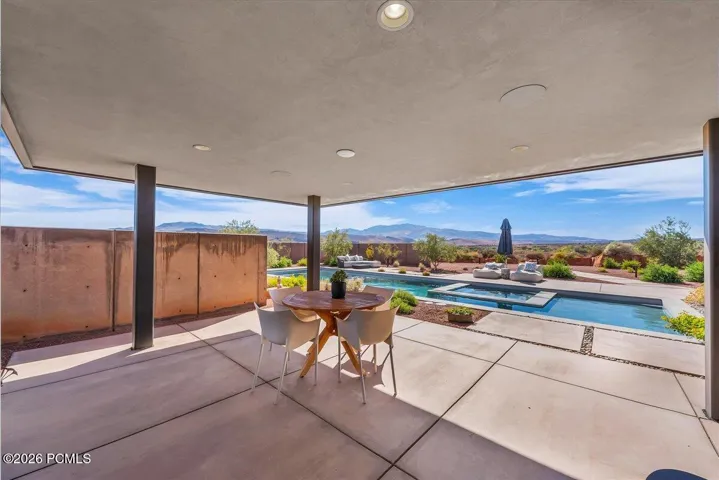 Covered Patio area next to pool and spa