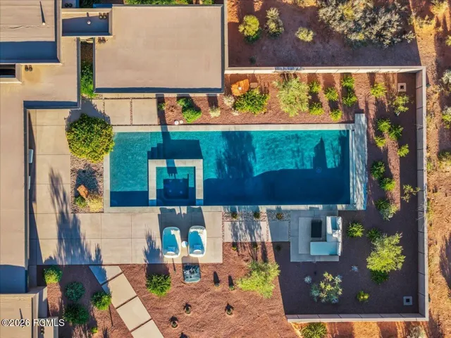 Aerial View of pool and spa area