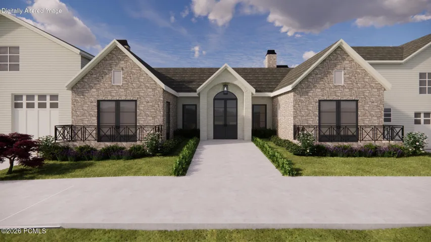 Rendering of front of house; plans are available