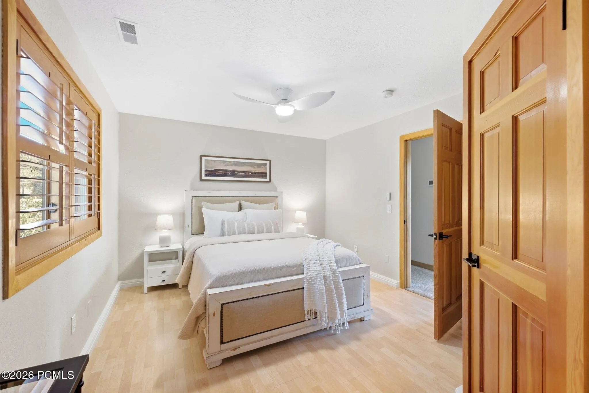 2nd bedroom on the upper level with a walk-in closet.