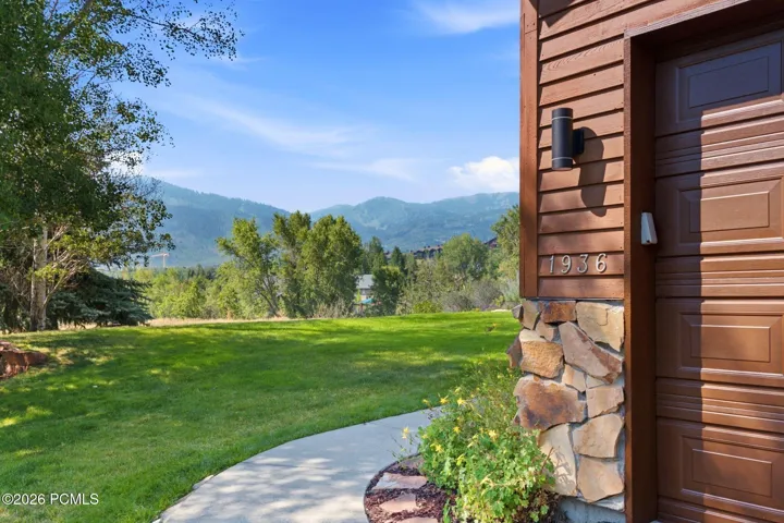 View from the pathway to the front door.