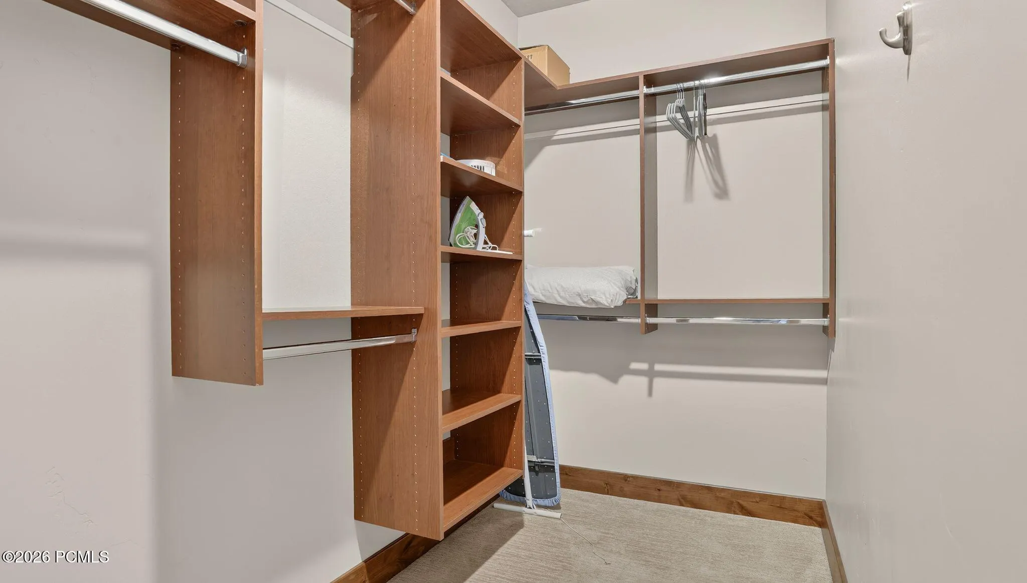 Walk-in closet with custom built-in shelving - Deer Park 102, Jordanelle, Heber City UT