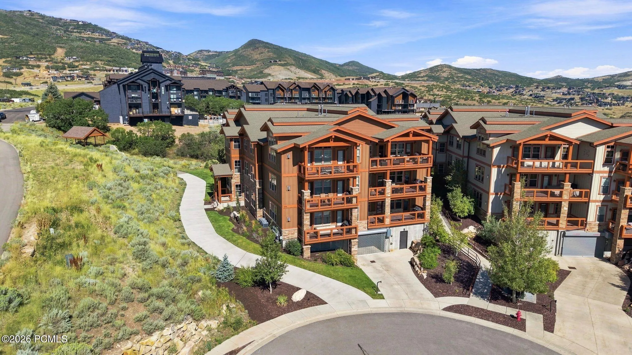 Aerial view of the building and grounds - Deer Park 102, Jordanelle, Heber City UT