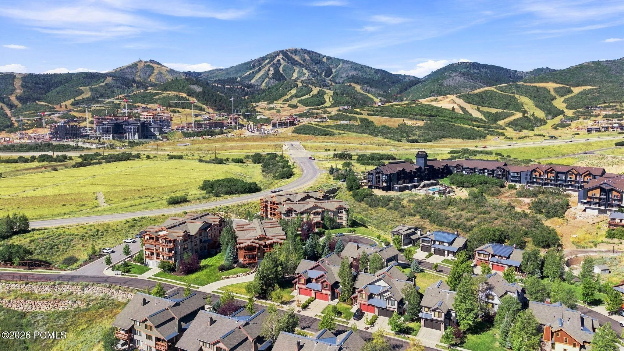 Aerial toward the ski mountain and valley - Deer Park 102, Jordanelle, Heber City UT