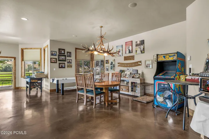 Downstairs dining/common area