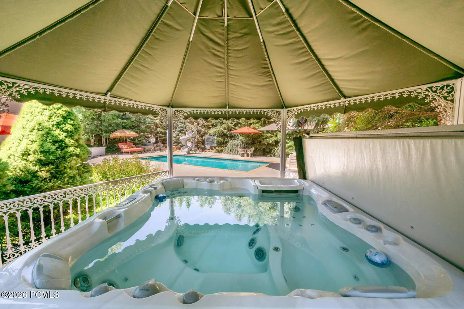 Covered hot tub
