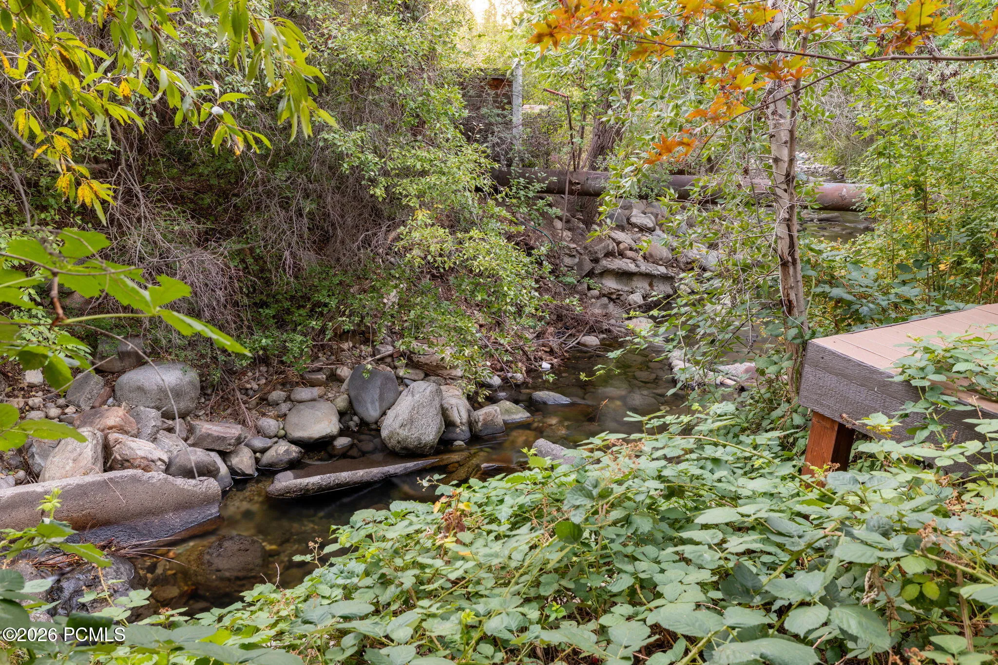 Cottonwood Creek running alongside the property