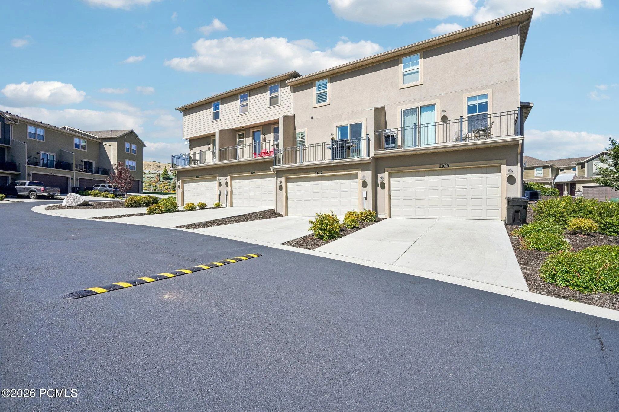 Building exterior from the street with mountain-modern detailing.