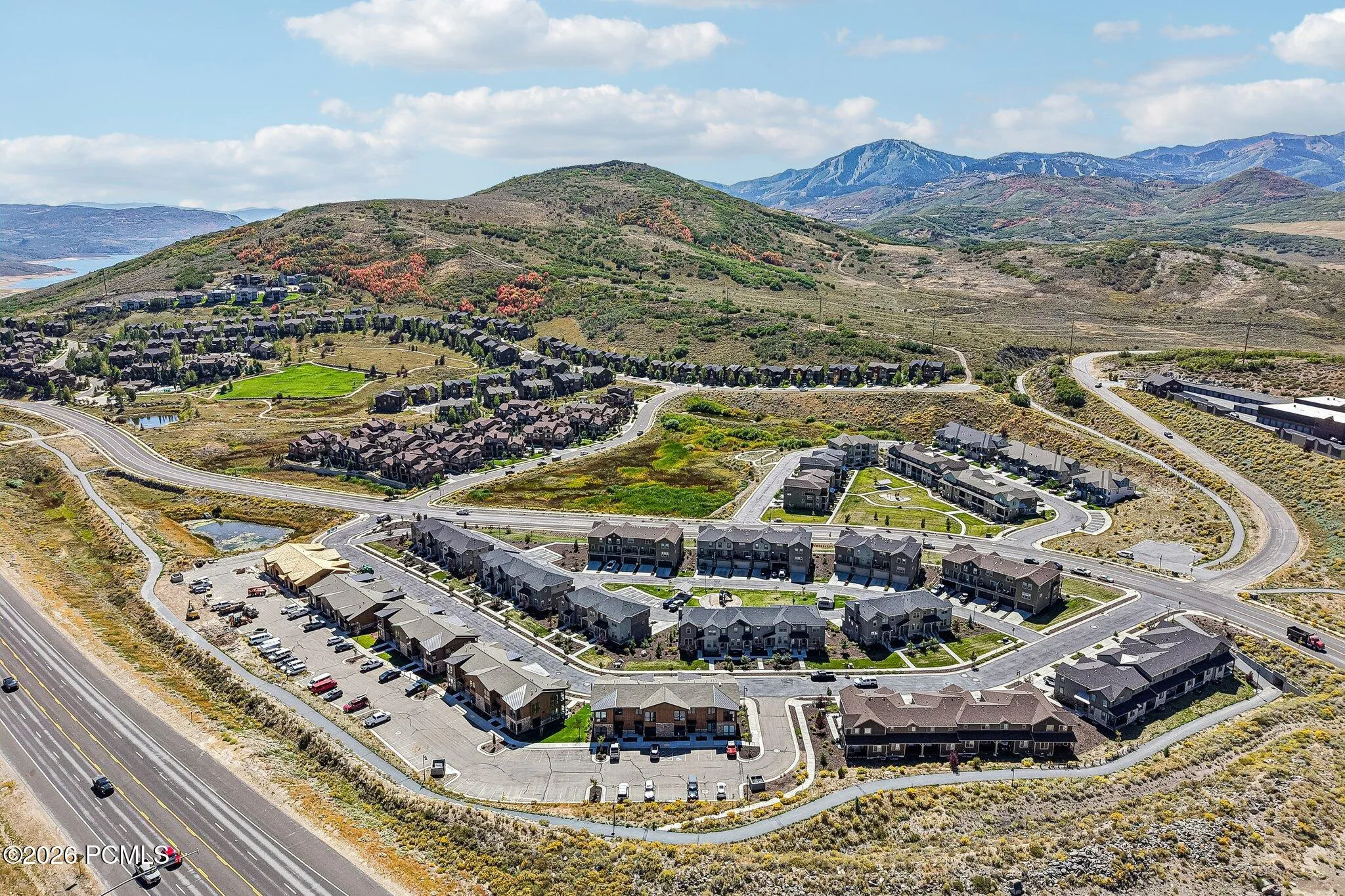 Aerial view of Wasatch Springs and the surrounding open space.
