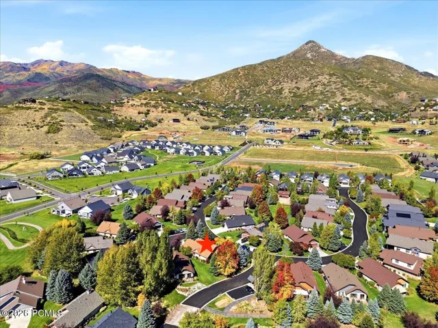 Aerial perspective of home featuring beautiful views of surrounding mountains
