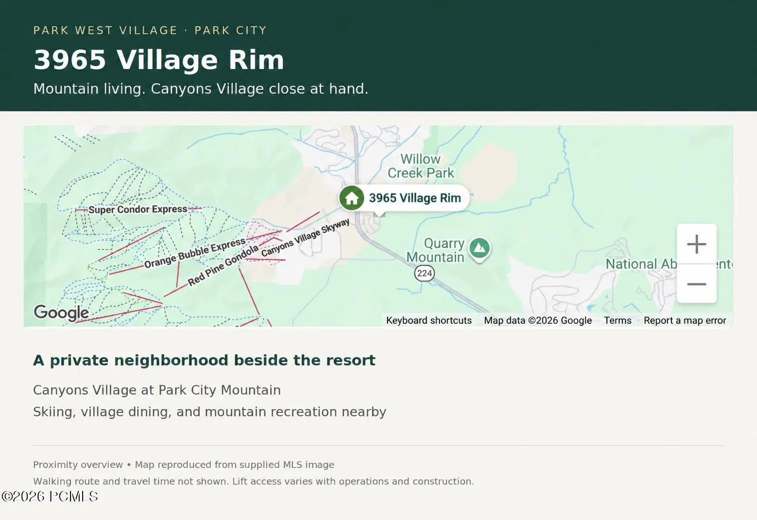 Walking Distance to Park City Canyons Resort