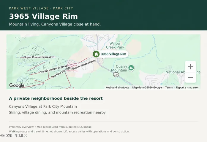 Walking Distance to Park City Canyons Resort