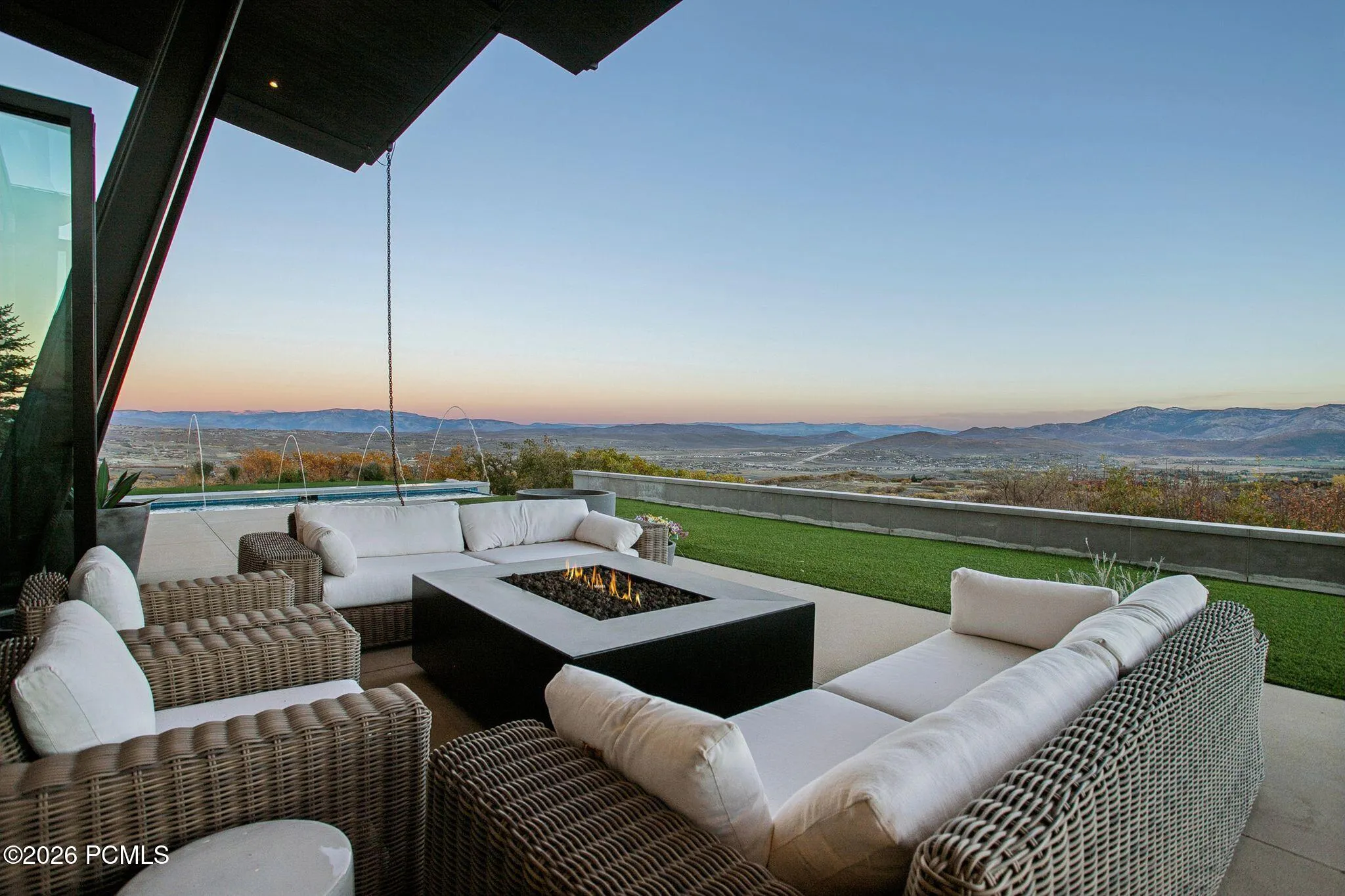 Expansive patio offers unobstructed 200 degree views from the Uinta Range to Deer Valley and the Wasatch Back