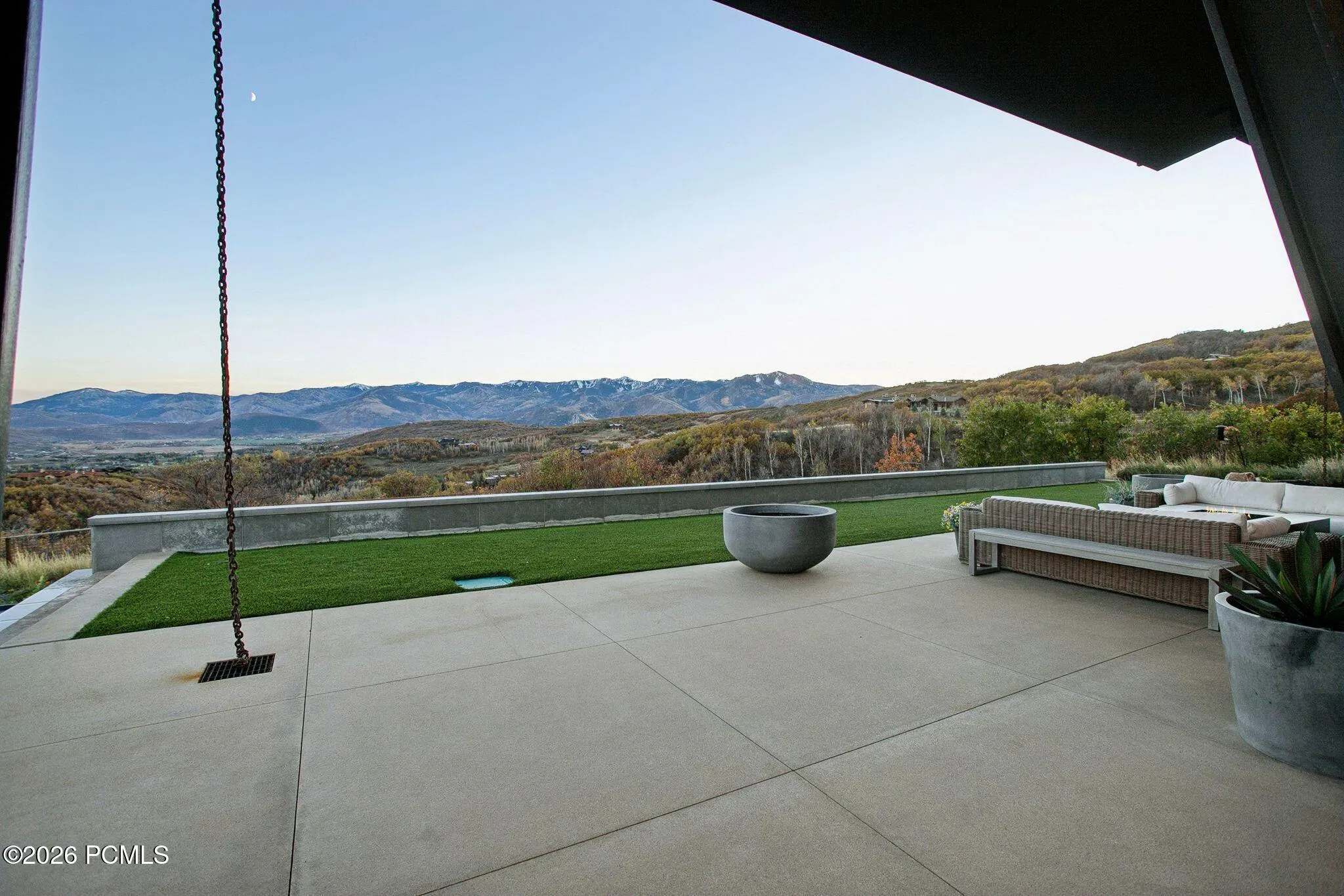 Expansive patio offers unobstructed 200 degree views from the Uinta Range to Deer Valley and the Wasatch Back