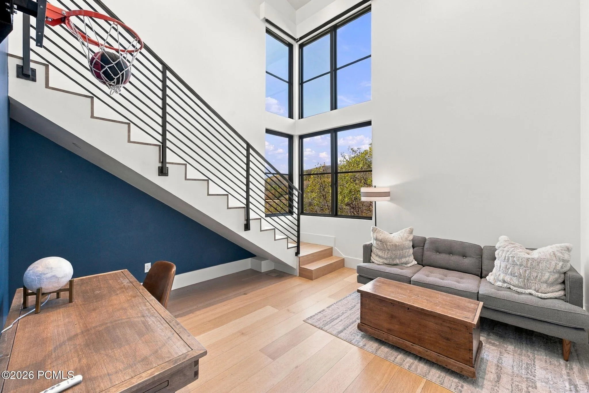 First multi-level bedroom in west wing of home. Each room features living space, bathroom and walk-in closet on main level with bedroom and terrace access upstairs.
