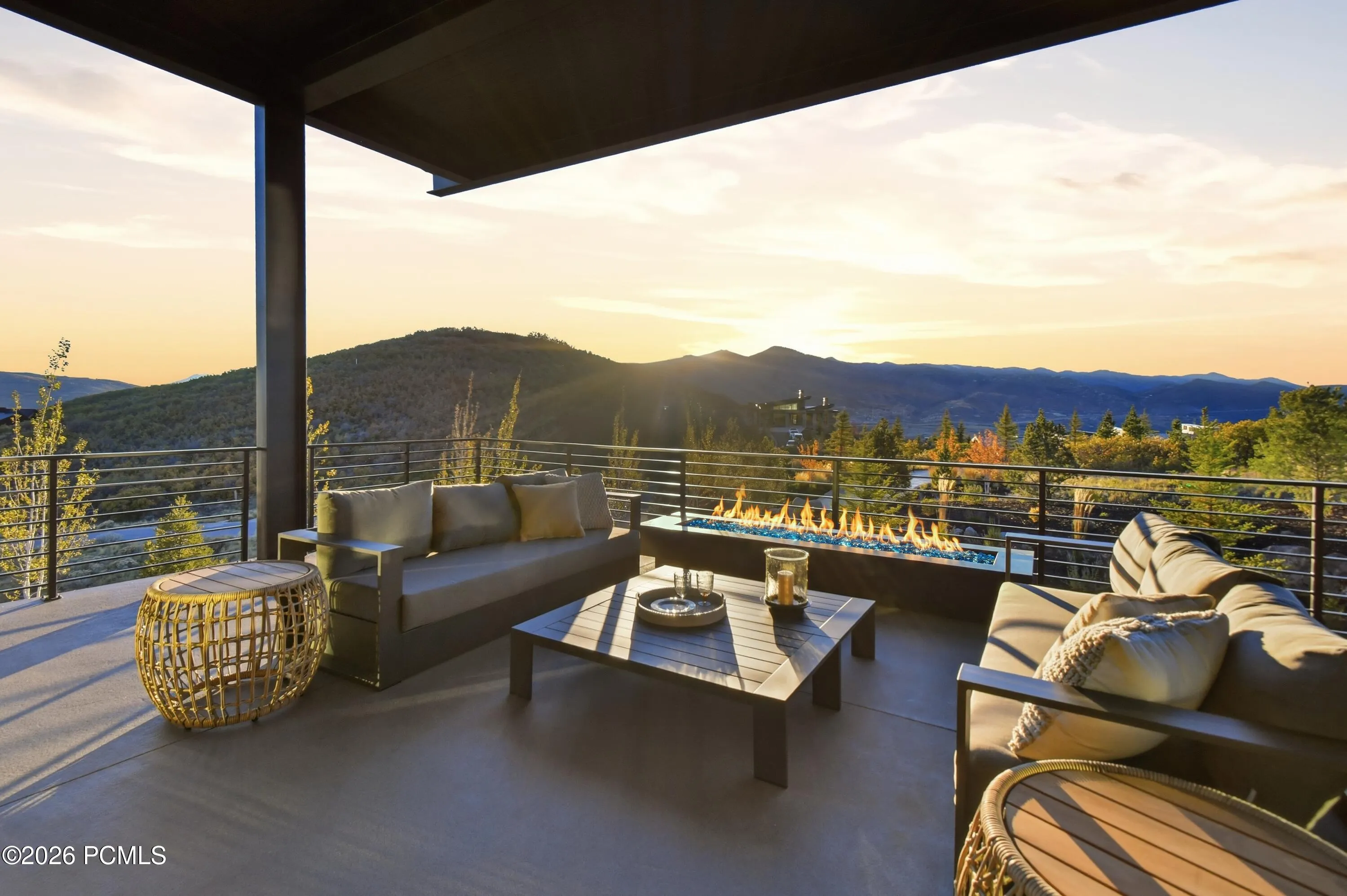Savor spectacular sunsets as the sky transforms into a breathtaking canvas of rich, ever-changing hues, revealing a distinct beauty with each passing season.
