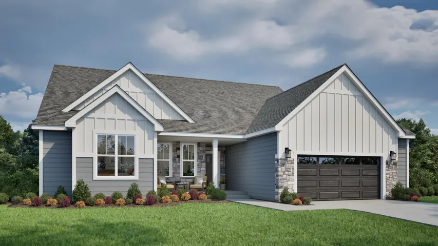 Driveway & Landscaping not included. Rendering shown may not reflect exact structural options or exterior selections of the home.