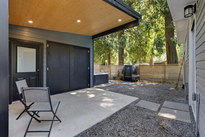 Fenced backyard featuring a patio area