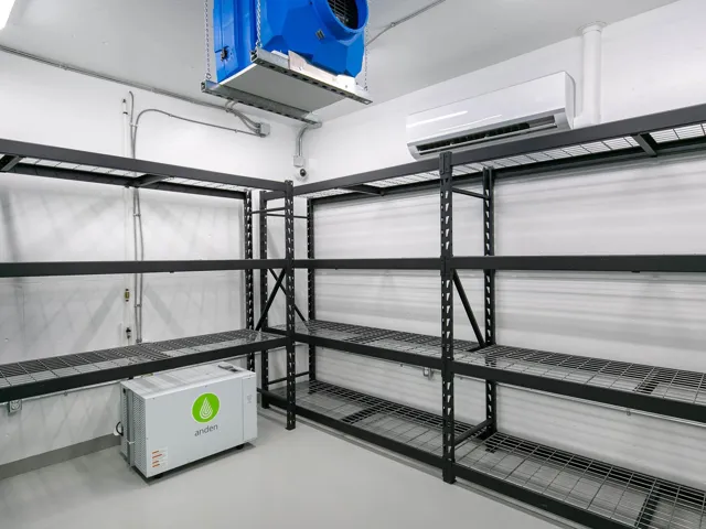 Storage featuring an AC wall unit and a heating unit